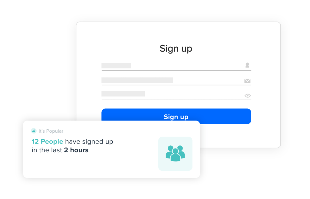 Turn Visitors To Buyers Sign-Up Social Proof Features